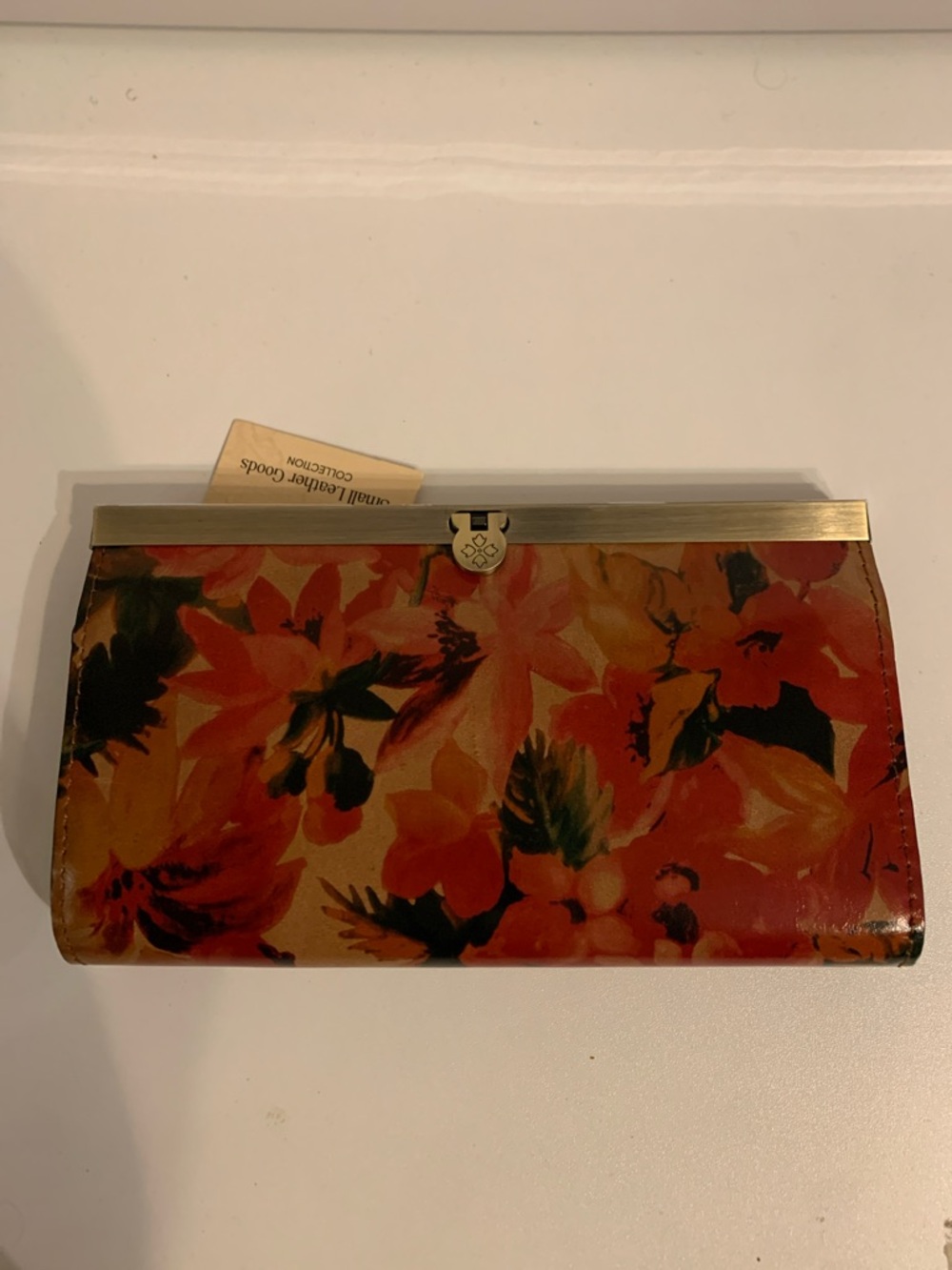 Patricia Nash Red and Orange Floral Leather Wallet - Picture 6 of 6